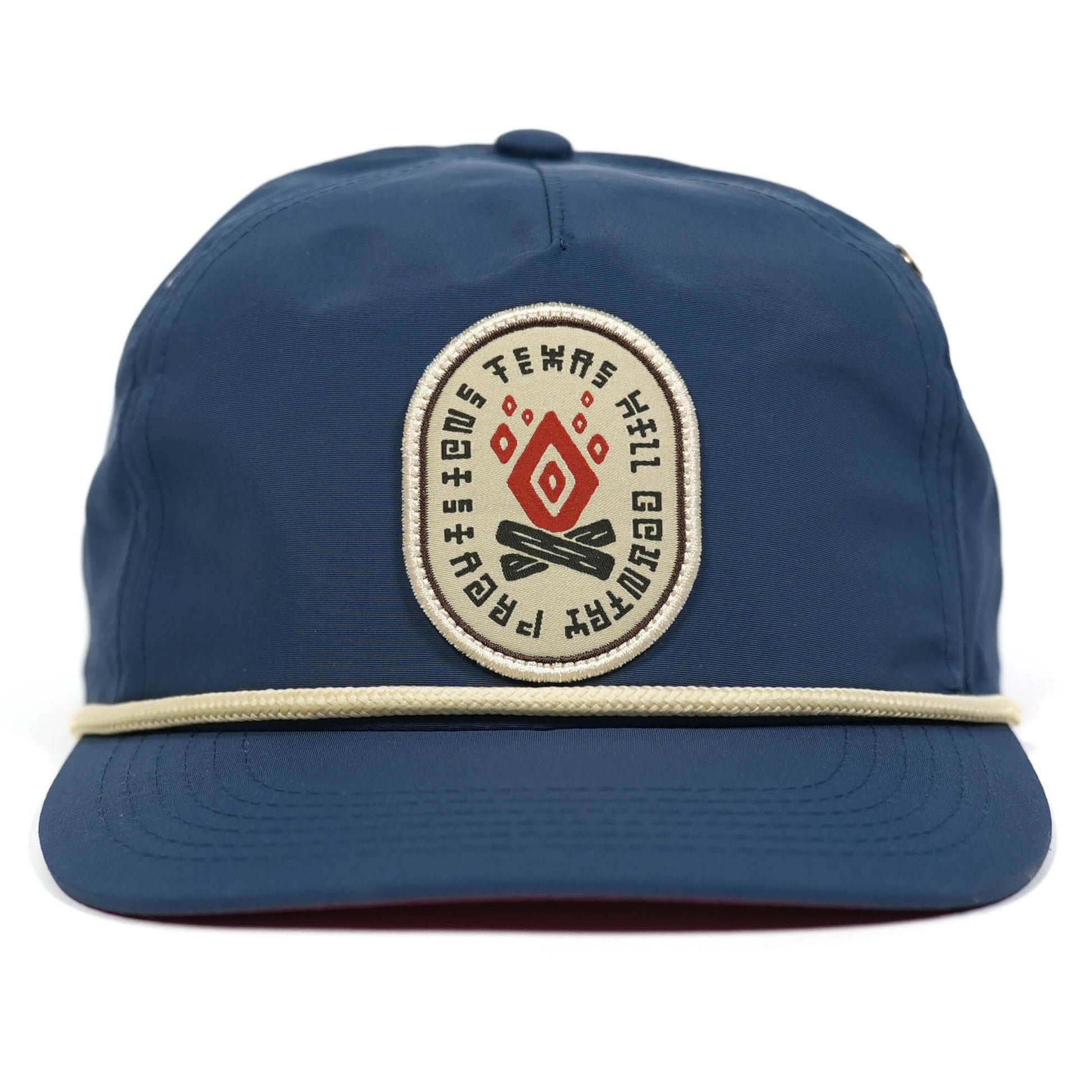 Fractal Fire Guadalupe Snapback Texas Hill Country Provisions Blue Quick-Dry Nylon Mesh Flap