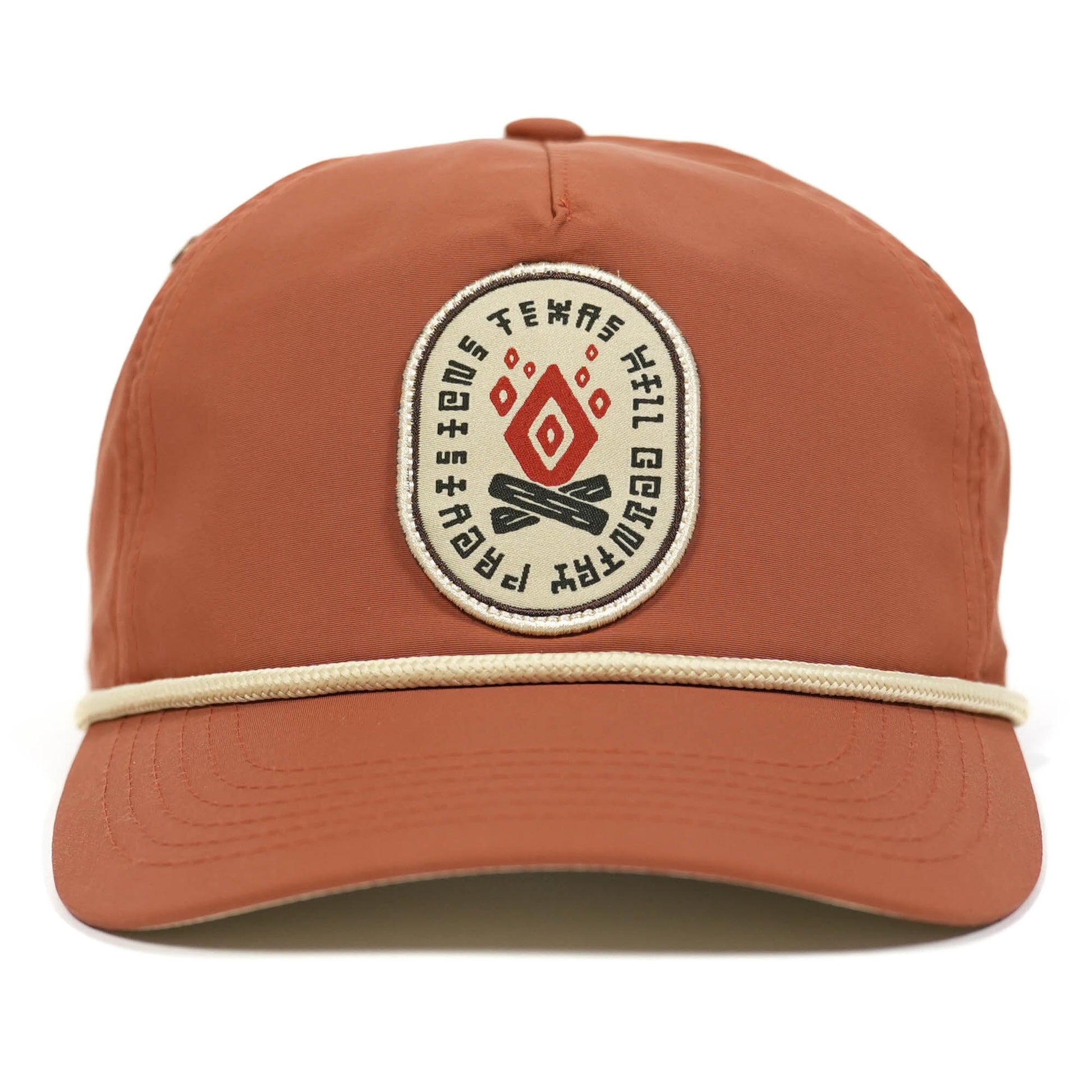 Fractal Fire Guadalupe Snapback Texas Hill Country Provisions Texas Orange Quick-Dry Nylon Mesh Flap