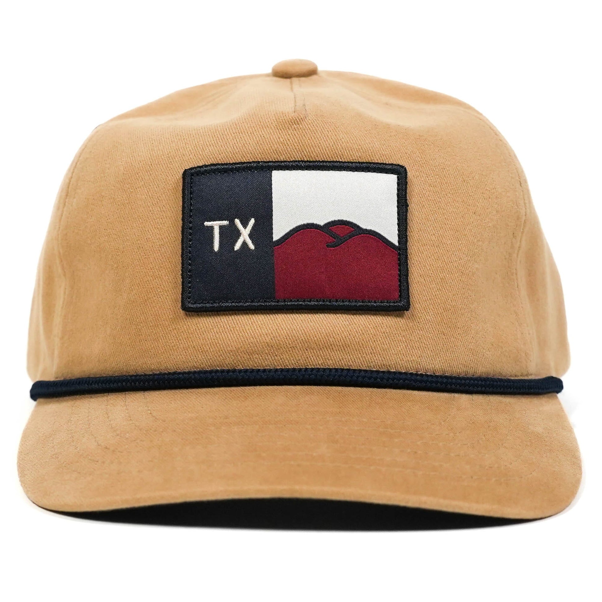 Hill Country Flag Guadalupe Snapback Texas Hill Country Provisions Tan Double Brushed Twill Mesh Flap