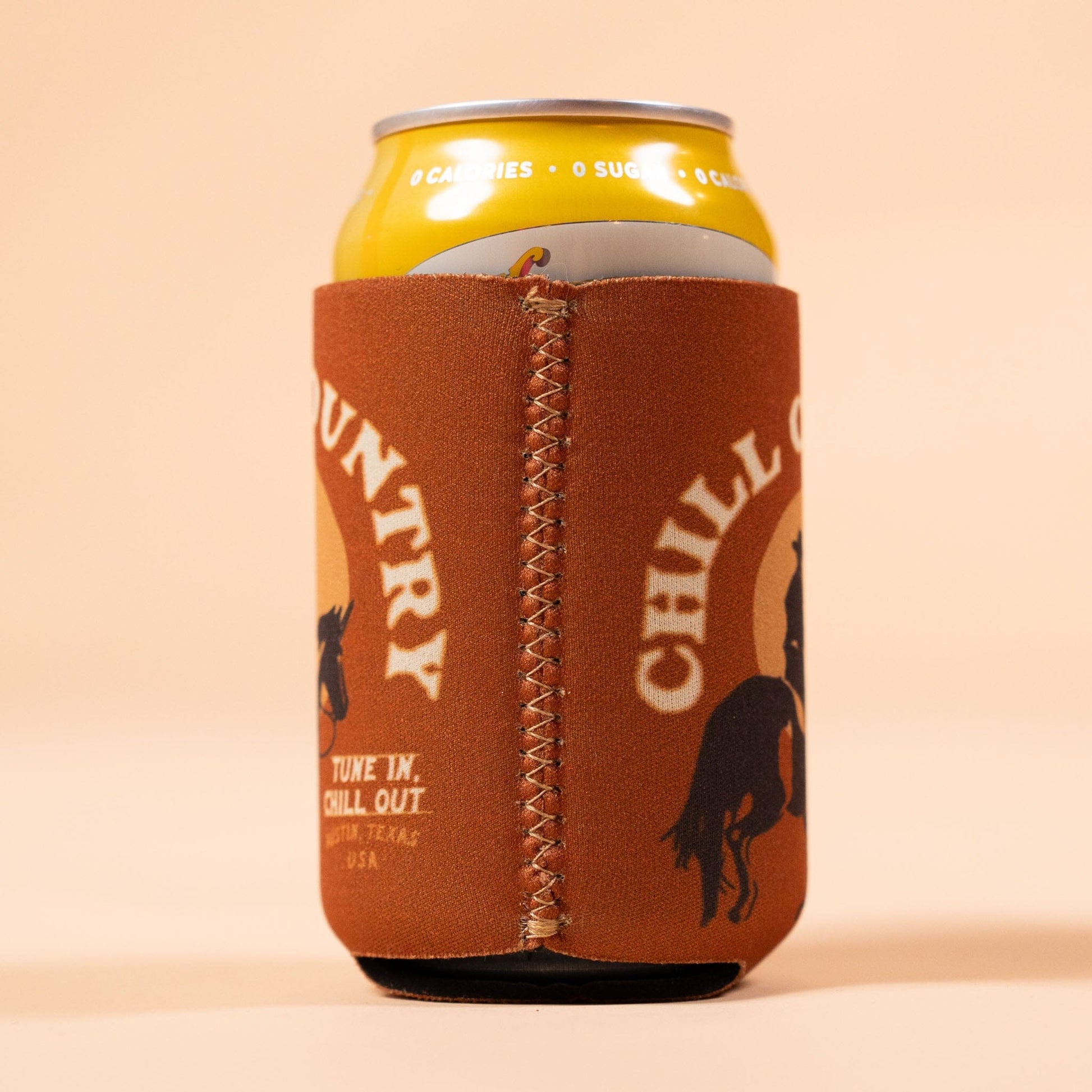 Tune In Chill Out Neoprene Can Sleeve Texas Hill Country Provisions