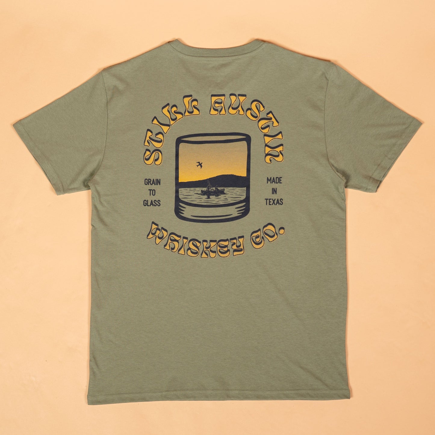 Whiskey River Feather Grass Tee Texas Hill Country Provisions Sage Green S