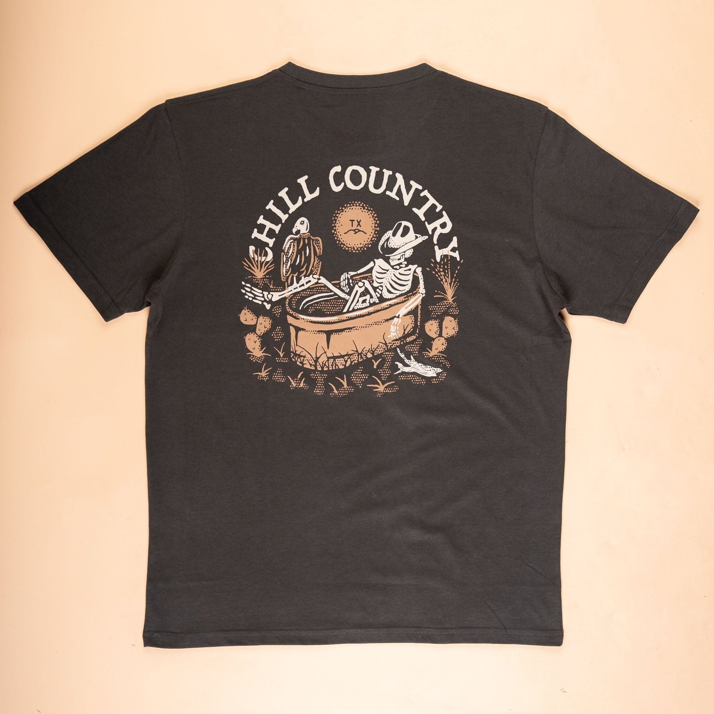 Bone Chillin' Feather Grass Tee Texas Hill Country Provisions Vintage Black S 