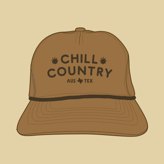 Chill Country ATX Guadalupe Snapback Texas Hill Country Provisions Carmel Brown Quick-Dry Nylon Mesh Flap