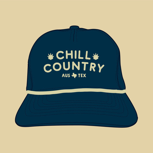 Chill Country ATX Guadalupe Snapback Texas Hill Country Provisions Vintage Navy Quick-Dry Nylon Mesh Flap
