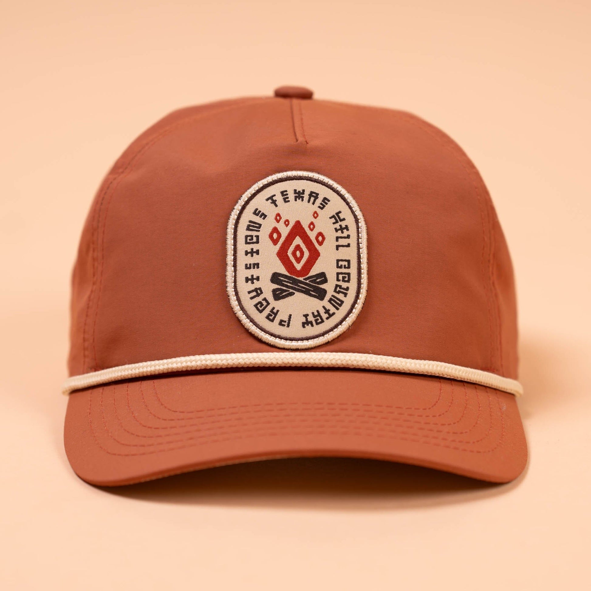 Fractal Fire Guadalupe Snapback Texas Hill Country Provisions Texas Orange Quick-Dry Nylon Mesh Flap