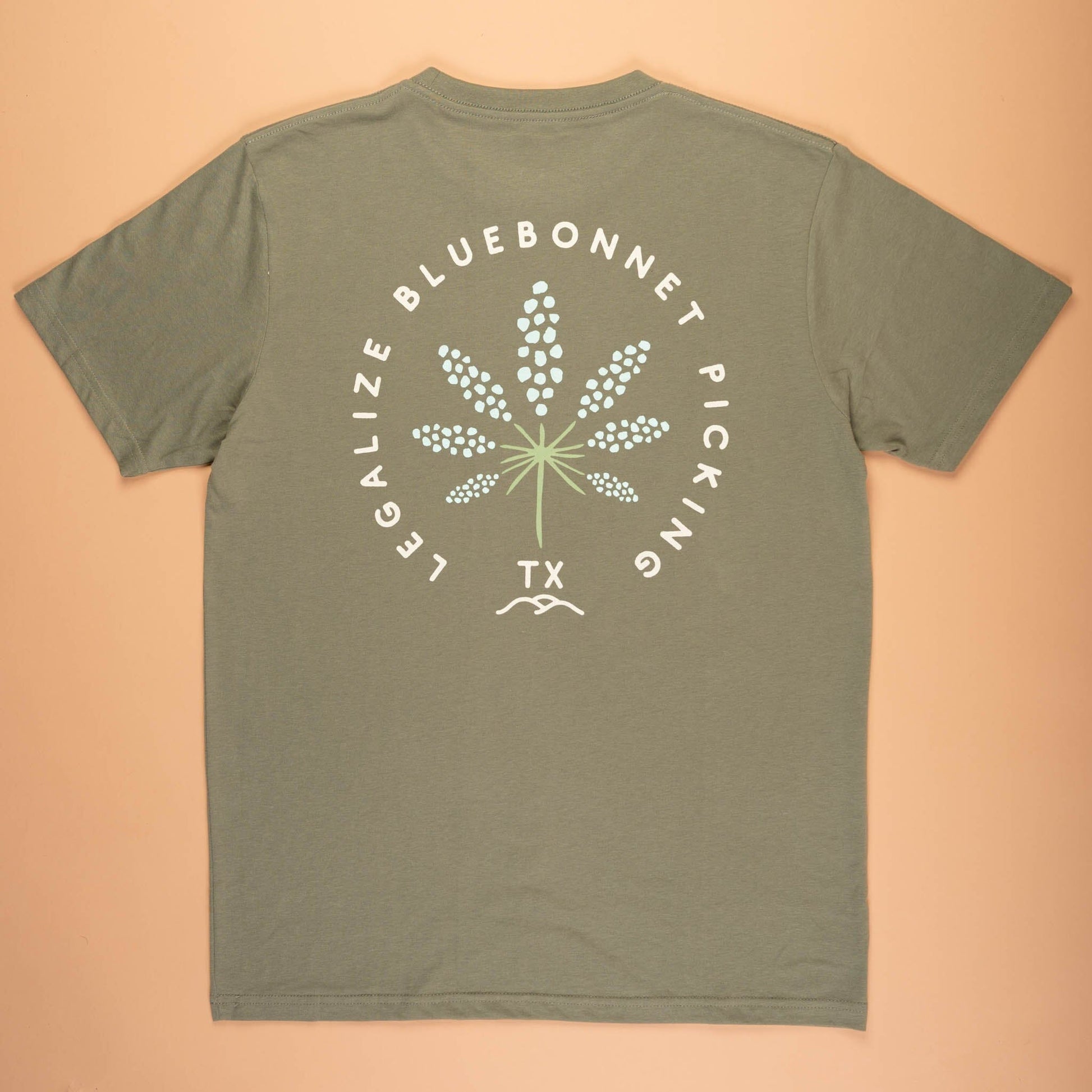 Legalize Bluebonnet Picking Feather Grass Tee Texas Hill Country Provisions 