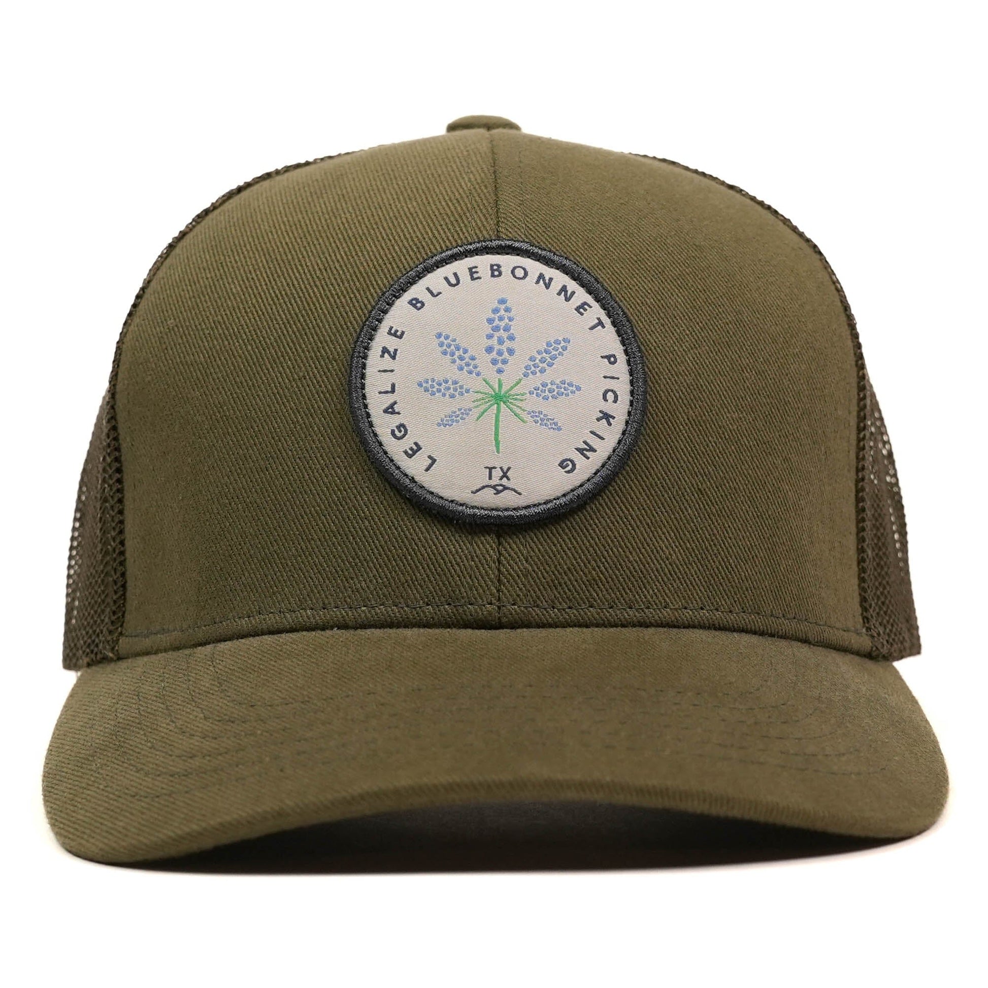 Legalize Texas Meshback Firm Trucker Texas Hill Country Provisions Fern Cotton Twill Firm Structure