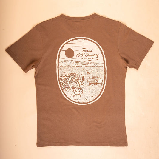 Makin' Hay Feather Grass Tee Texas Hill Country Provisions Bison Brown S 