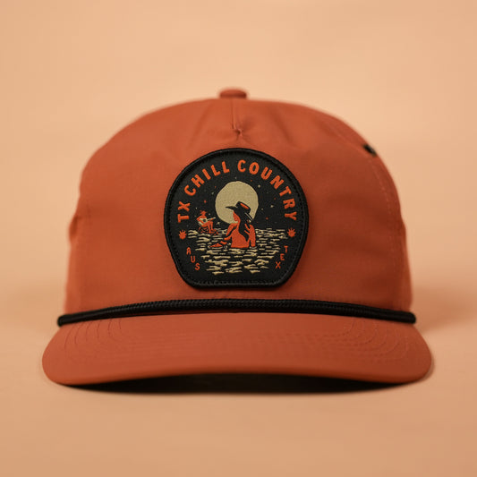 River Temptress Guadalupe Snapback Texas Hill Country Provisions Terra Cotta Quick-Dry Nylon Mesh Flap
