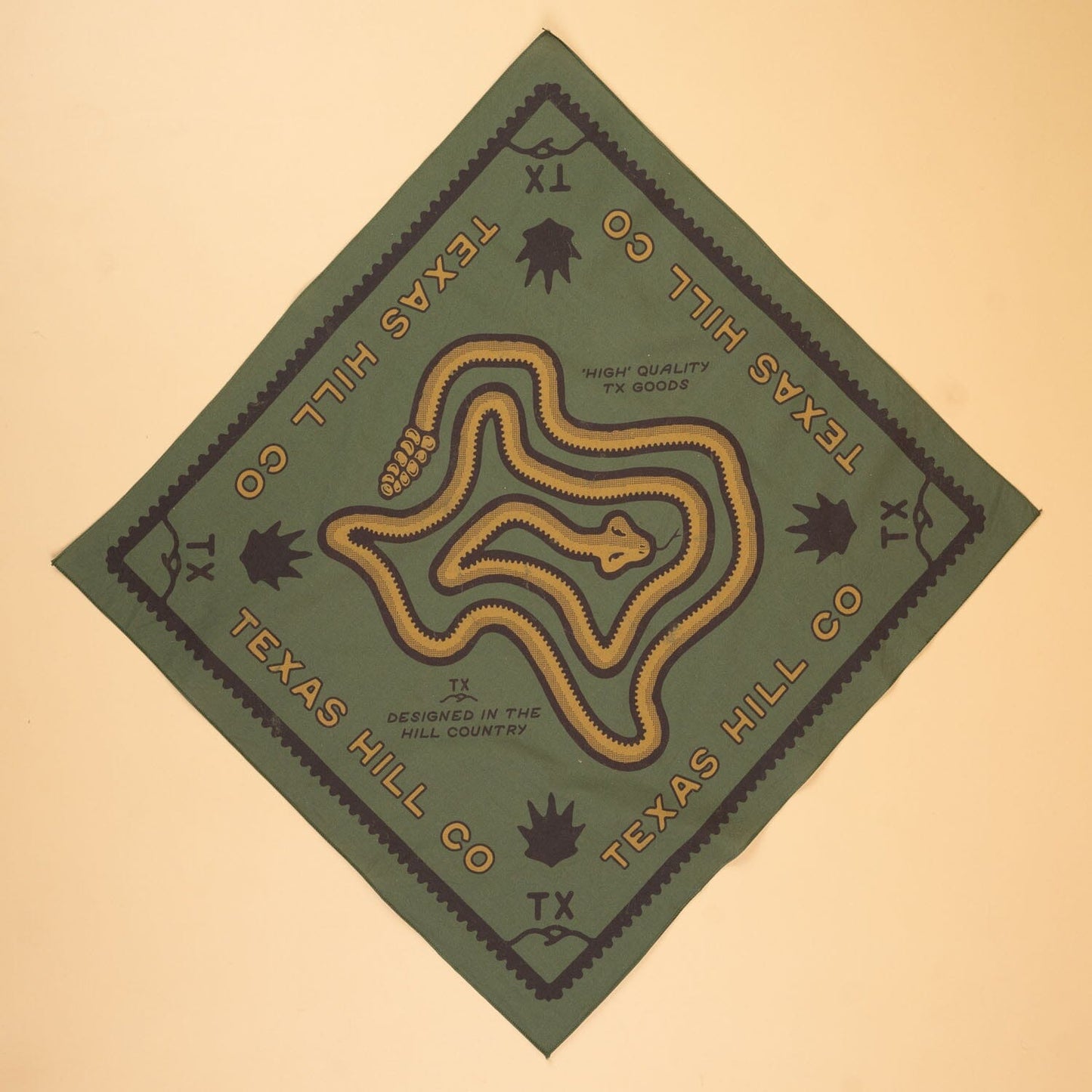 TX Rattler Smuggler Bandana Texas Hill Country Provisions Olive 