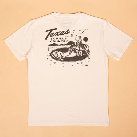 Water'n Hole Feather Grass Tee Texas Hill Country Provisions Vintage White S 
