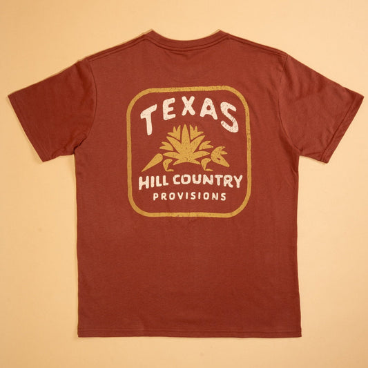 Hill Country Dillo Feather Grass Tee Texas Hill Country Provisions Brick Red S 