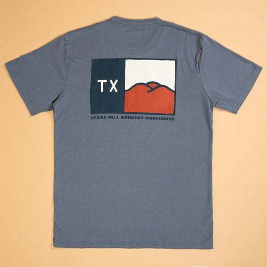 Hill Country Flag Feather Grass Tee Texas Hill Country Provisions Faded Indigo S 