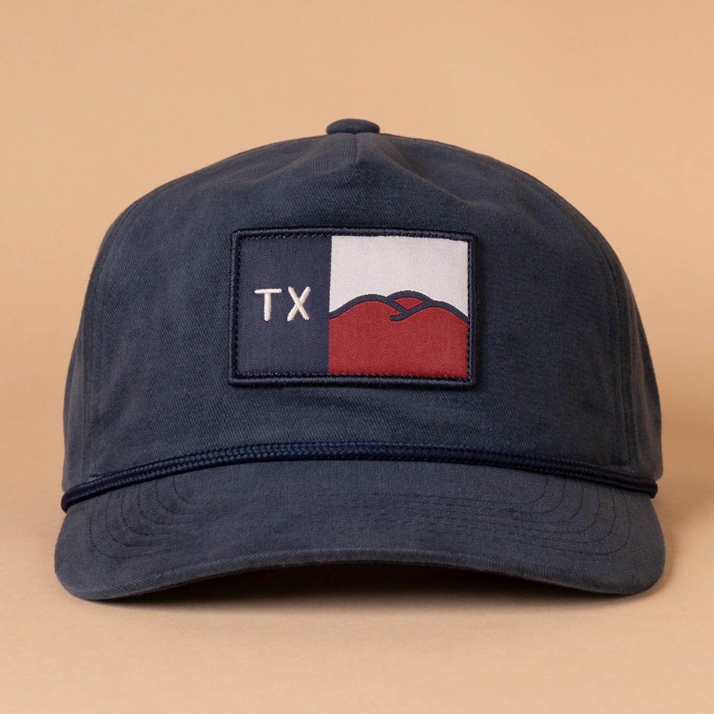 Hill Country Flag Guadalupe Snapback Texas Hill Country Provisions Weathered Navy Double Brushed Mesh Flap