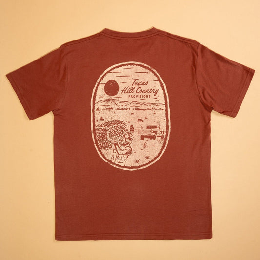 Makin' Hay Feather Grass Tee Texas Hill Country Provisions Brick Red S 