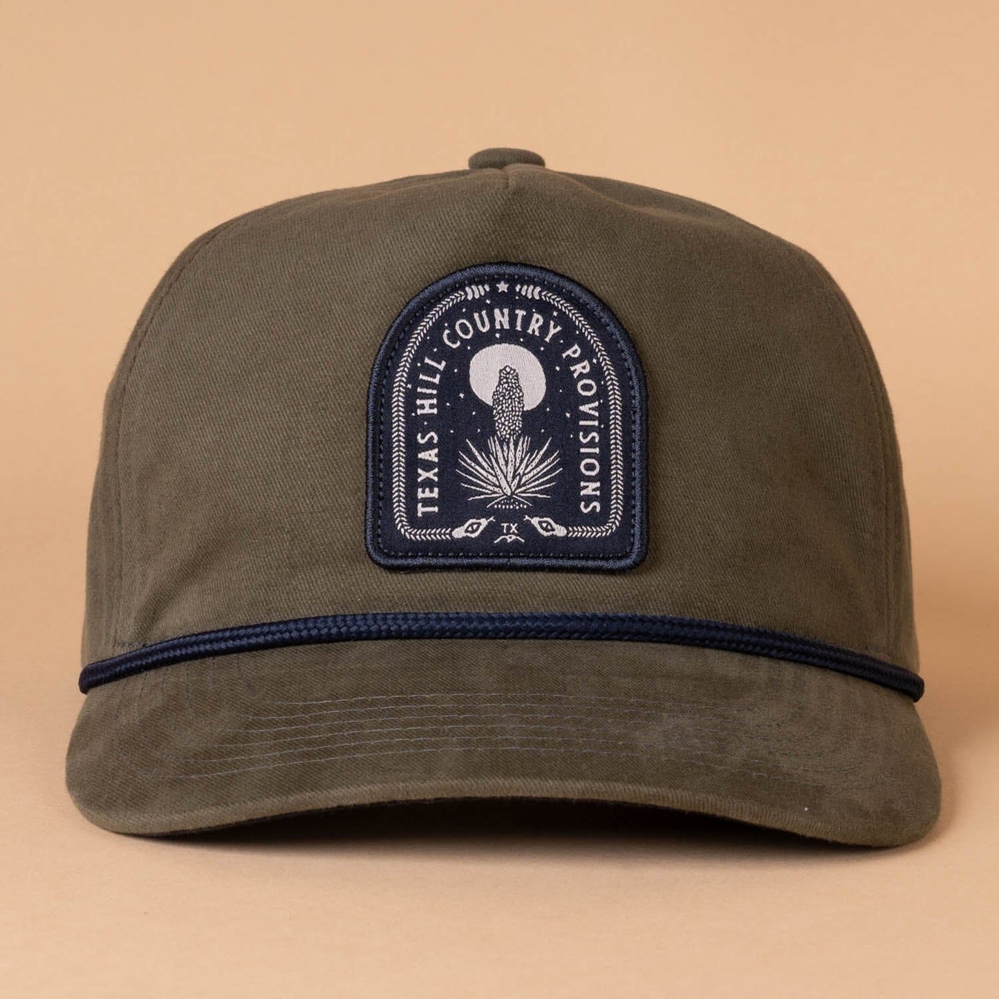 Sacred Ground Guadalupe Snapback Texas Hill Country Provisions Olive Double Brushed Mesh Flap