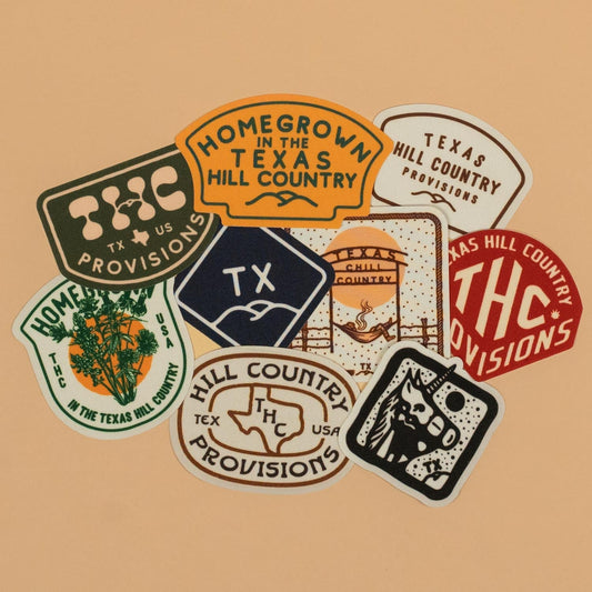 THC v2 Sticker Pack Nylon Sticker Texas Hill Country Provisions Weatherproof Nylon 