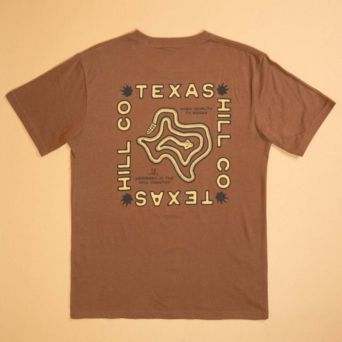 TX Rattler Feather Grass Tee Texas Hill Country Provisions Bison Brown S 
